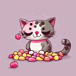 Gatito comiendo chuches