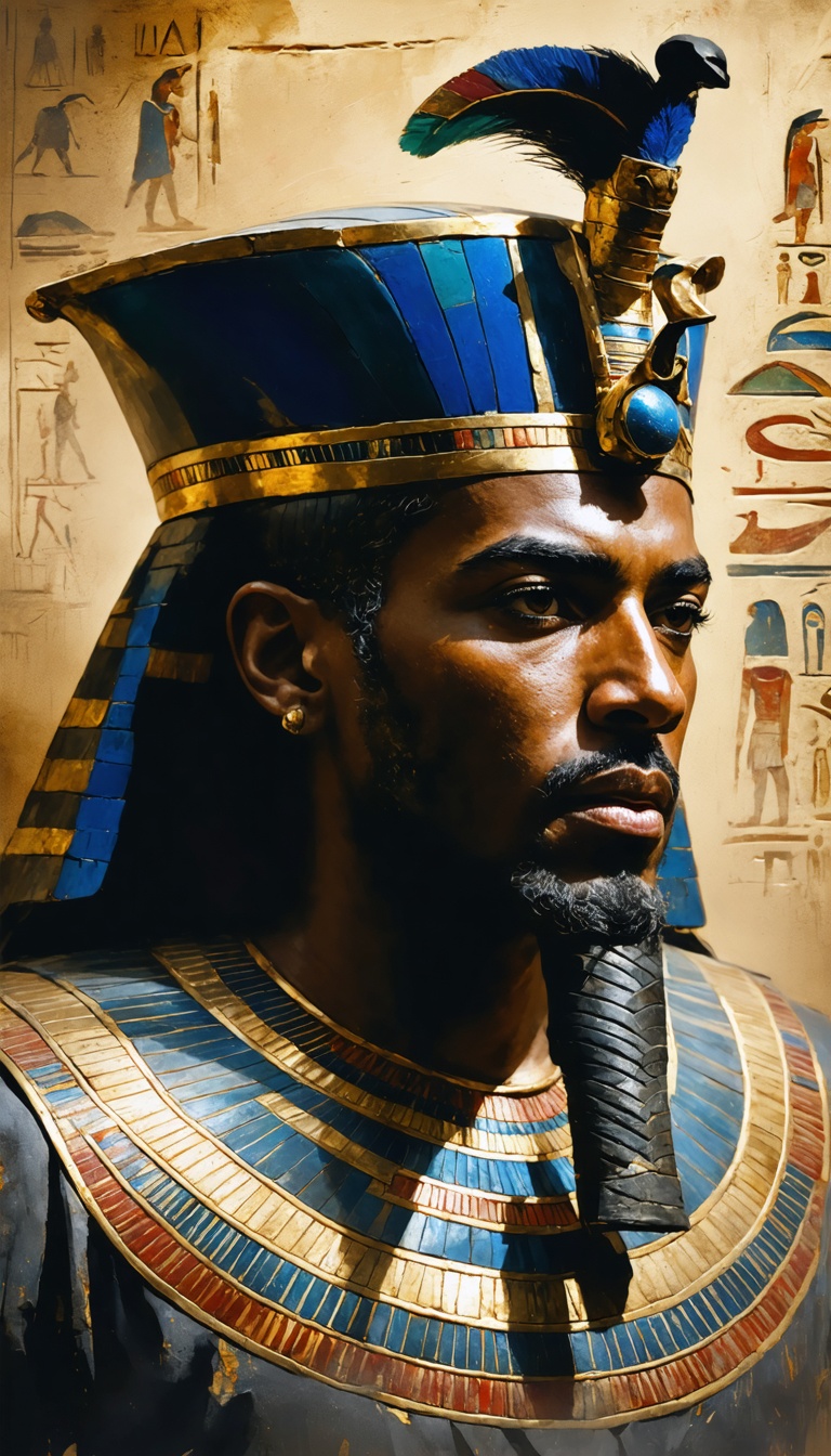 Ancient Egyptian king in modern world. Ancient Egypt