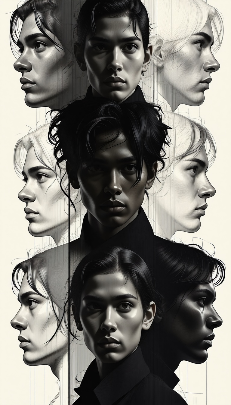 Split image of multiple sketches of Zodiac suspect—different faces, overlapping silhouettes.