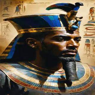 Ancient Egyptian king in modern world. Ancient Egypt
