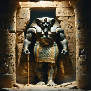 "A pharaoh’s tomb being opened, revealing a preserved mummy, alongside evidence of diseases and health issues found in royal remains."