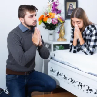 father asking for mercy his dead daughter