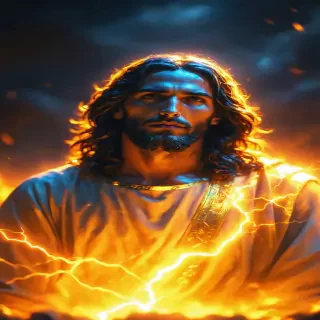 Jesus close to the background